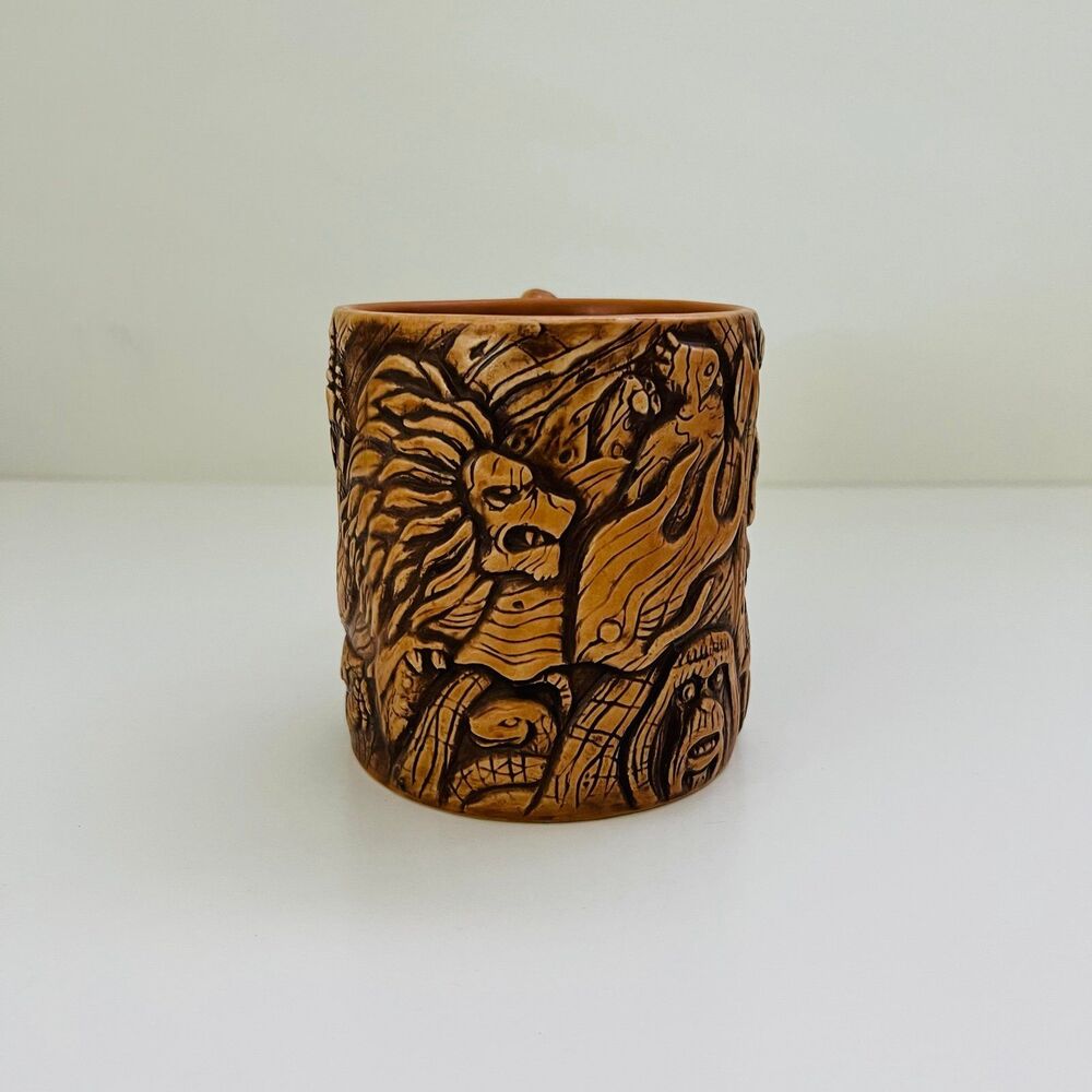 DISNEY PARKS Animal Kingdom 3-D Embossed Faux Carved Tree Of Life Coffee Mug Cup - Picture 2 of 7
